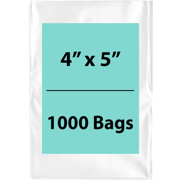 Clear Poly Bags Flat 6 Mil Thickness Size: 4 (width) inch X 5 (Height) inch